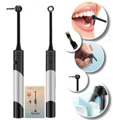 Ирригатор полости рта со съемными головками зубной нити Electric Floss на батарейка, Черный
